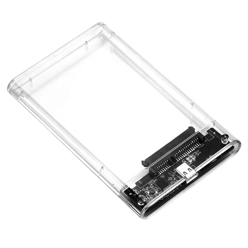China Sata Iii Clear External Hard Drive Case 2.5 Inch Sata Ssd Hdd Support Uasp factory
