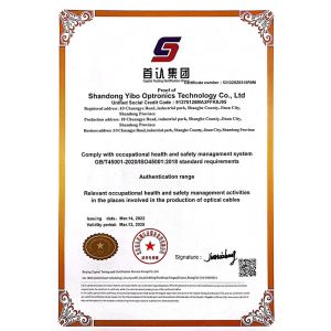 Shandong Yibo Optronics Technology Co., Ltd. Certifications