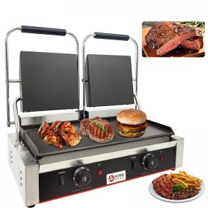 China Commercial Kitchen Non-stick Electric Cast Iron Panini Contact Grill with 3600W Power factory