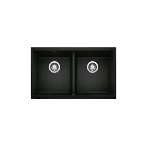China Black Quartz  Double Bowl Composite Kitchen Sink  1CM Thickness Undermount on sale