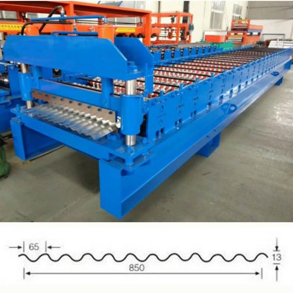 Hydraulic Cut Corrugated Sheet Roll Forming Machine , Sheet Metal Corrugating Machine 8-12m/min