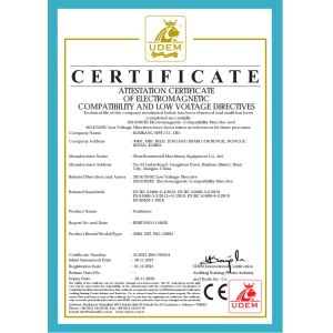 WUXI RONNIEWELL MACHINERY EQUIPMENT CO.,LTD Certifications