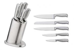 China A whole set of professional kitchen knives with knife block handle material S/S.18/0 factory