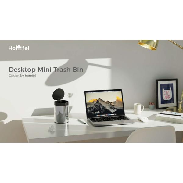 Support Room Space Selection 1.5L OEM Stainless Steel Desktop Mini Trash Bin with Press Open