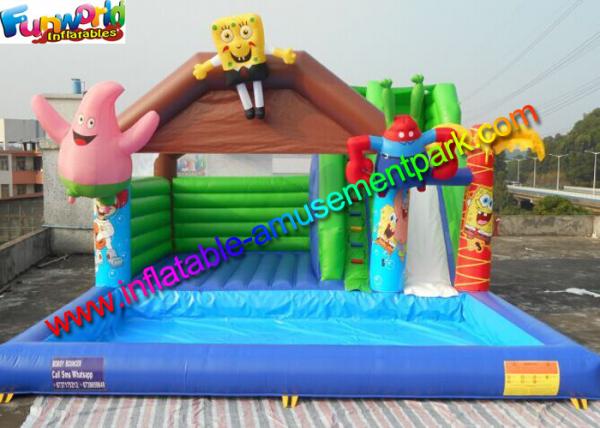 China 0.55mm PVC Spongebob Inflatable Bouncer Slide Pool Durable Outdoor factory