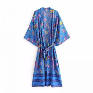 China Plus Size Women Long Kimono Cotton Cover Ups factory