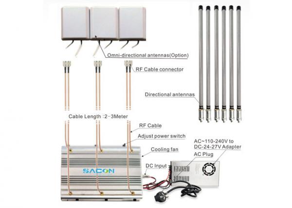 China 6 Bands 90w High Power Prison / Jail Cell Phone Jammer Blocker With Panel Antenna factory
