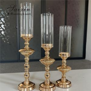 China Wholesale Wedding Gold Candle Holder Table Decoration Metal Candlestick Holder Stand factory