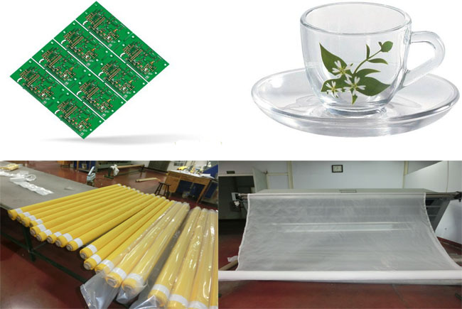 460 Mesh Yelllow Polyester Screen Printing Mesh For Electronics Printing