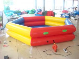 China PVC Tarpaulin Circular Swimming Pool / Inflatable Swimming Pools Double Tube 1.3m Height factory
