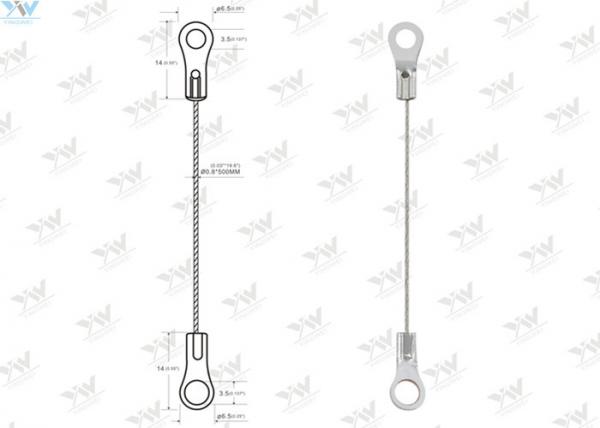 China Eyelet Wire Suspension Hanging Kit 0.8 Mm Diameter Steel Wire Lanyards factory