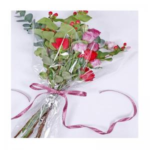 China 100 Pcs Flower Bouquet Sleeves Transparent Bag Cellophane For Flower on sale