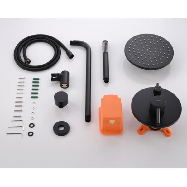 Nordic Black Concealed Shower Hot Cold Full Copper Shower Set