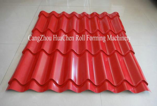 Thickness 0.3 - 0.6mm Metal Glazed Tile Cold Roll Forming Machine With CE Safe Cover