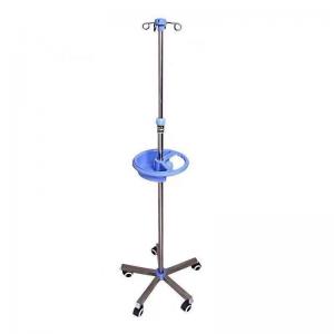 China 205cm Hospital Iv Infusion Stand Multi Hook  Portable Stainless Steel IV Pole factory