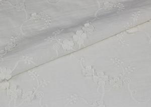 China Fashion 3D Flower Lace Fabric , Embroidered Cotton Lace Fabric By The Yard factory