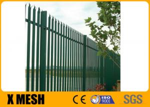 China W Section 68mm Wrought Iron Fence Panels Green Pvc Coated For Chemical Plant on sale