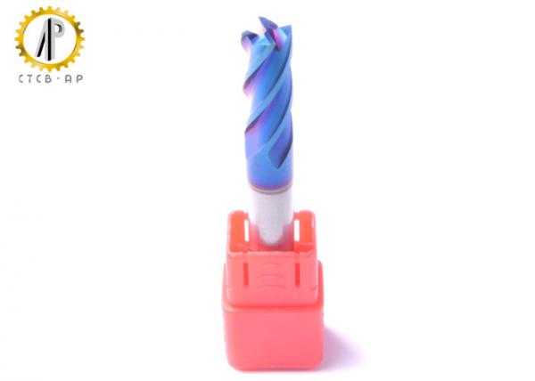 China Flat Bottom High Performance Carbide End Mills With Blue Nano Coating factory