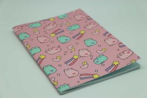 China Adorable Pink Pig Softcover Saddle Stitch Binding Notebook Printing Service factory