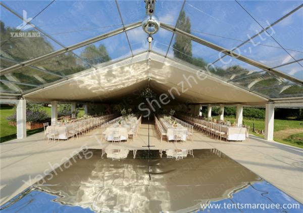 China Clear and White Top Fabric Cover Outdoor Aluminum Luxury Wedding Tents factory