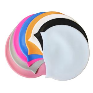 China Cheap sports products Custom Silicone Swim Cap With Logo 100% water proof on sale