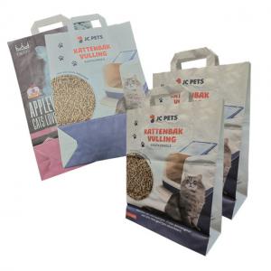 China 10Liter Side Gusset Paper Bags Heat Sealing For Pet Litter Moisture Proof factory