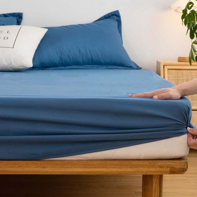 Washable Solid Pattern Type Polyester Fiber Fitted Sheet for Simple Style Bedspread
