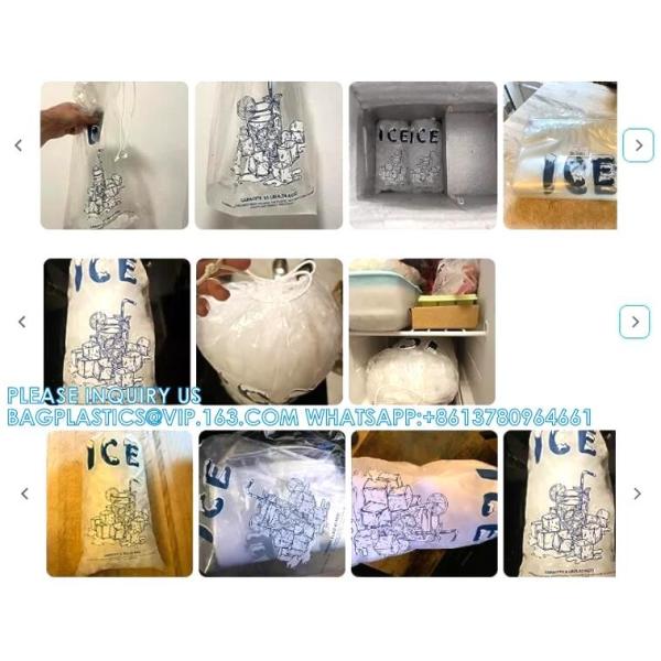 Quality 9 X 15.7 Inch 3 Lb Ice Cube Storage Bag Reusable Ice Package Bags Roll Ice Pouches With Twist Ties
