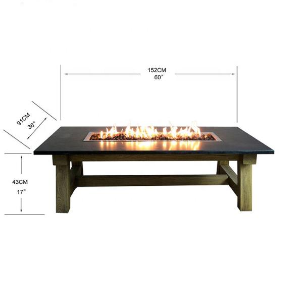 Black Indoor Decor Dining Square Fire Pit Table Rectangular Workshop Coffee