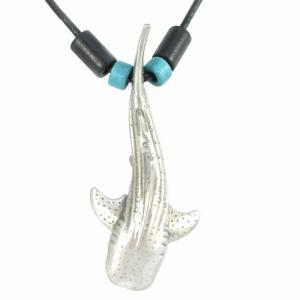 China Whale Shark Sea Life Pewter Pendant Necklace Sea Life Jewelry for Ocean Lovers on sale