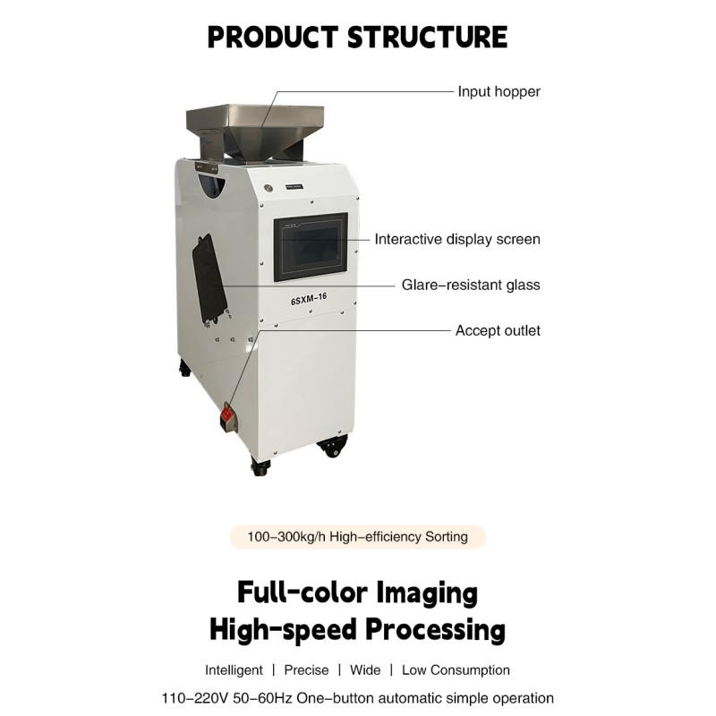Compact Optical Color Sorter CCD Technology for Small-Scale Processing