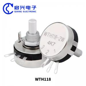 China WTH118-2W 100k Dual Gang Potentiometer With Switch Carbon Linear Variable Turn on sale