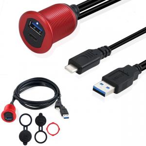 China USB 3.0 Flush Mount Extension Cable 2M Car Dashboard Panel USB Type factory