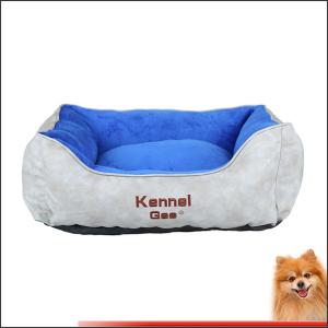 China cool dog beds artificial leather and short plush pp cotton pet bed china factory on sale