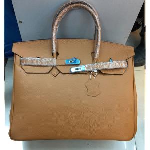 China high quality 40cm camel litchi leather handbags newest fashion ladys handbag L-RB5-2 factory