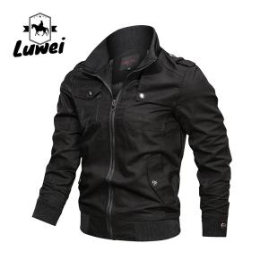 China Custom Printed Winter Padded Sportswear Utility Bomber Leather Jacket Men with Zipper Pockets factory