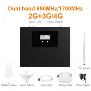 China 850MHz 1700MHz Dual Band Signal Booster Cellular Phone Repeater on sale