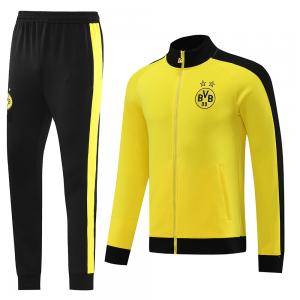 China Yellow Old Football Tracksuits Set Embroidered Printing Football Training Suit factory
