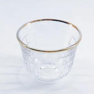 China Premium Glass Arabic Coffee Cup Mug Transparent 6 Cups Saucers factory