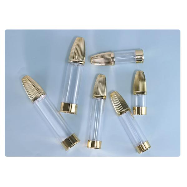 AS Collar Pump Airless Bottles for Lotion Refillable Empty Spray Plastic Bullet Round