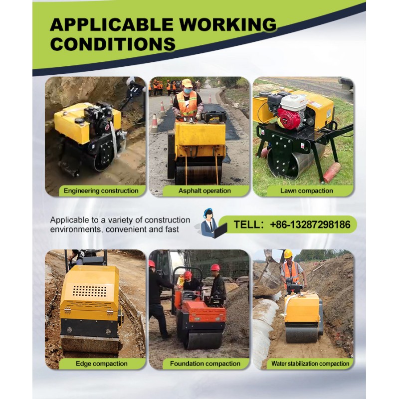 Mini Pavement Roller Compactor Soil Concrete Asphalt Road Vibratory Roller Compactor