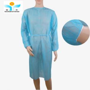 China Long Sleeves Disposable Isolation Gown , 18-38gsm Disposable Ppe Gowns factory