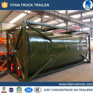 China 24000 Liters cooking oil tank container , carbon steel semi trailer tanker factory