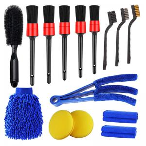 China Factory Price 15 PCS Soft Hair Car Brush For Clean Vents Dash Trim Wheels factory