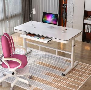 China Mail Packing Y Eco-Friendly Partical Board Adjustable Desk White PC Game Computer Table factory
