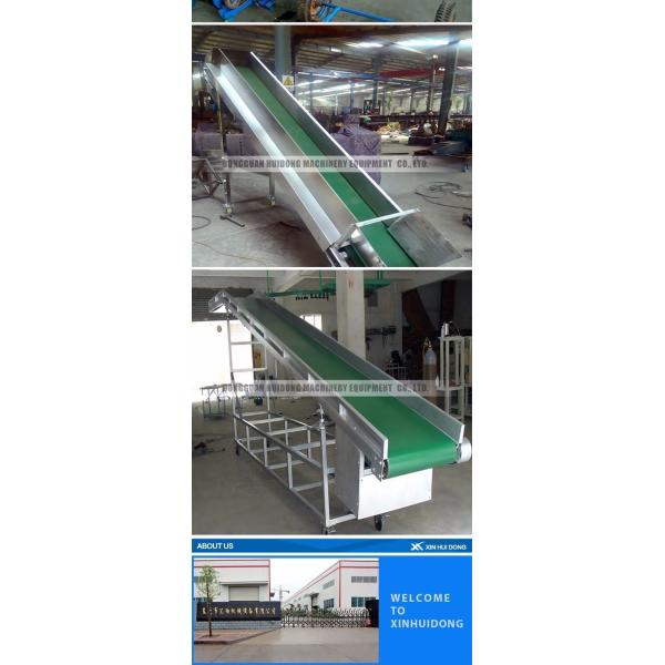 Custom Inclined Roller Conveyor , Rubber Belt Roller Bed Conveyor For Logistics Filed