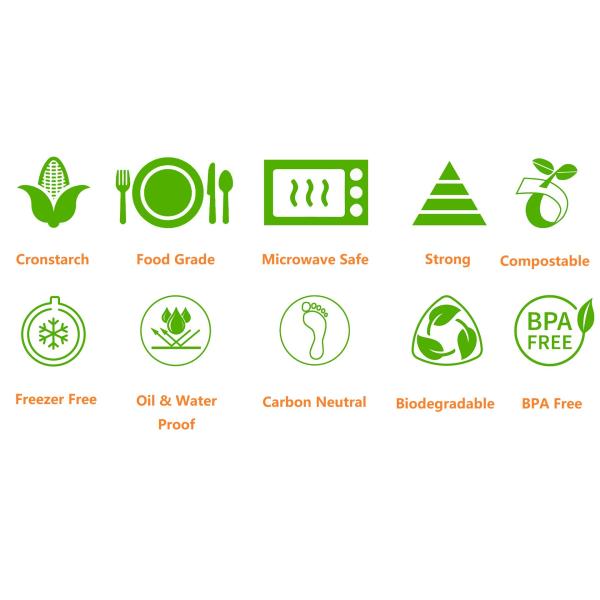 Biodegradable Microwavable Disposable Corn Starch Bowl With Lid