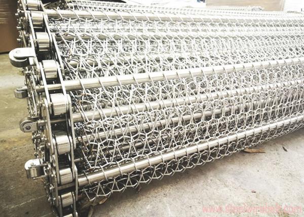 Selected Stainless Steel Chain Mesh Conveyor Belt , Metal Mesh Belt Heat Treatment