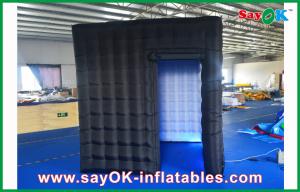 China Portable Photo Booth 2.4m Black Inflatable Photo Booth , LED Light Inflatable Picture Booth factory