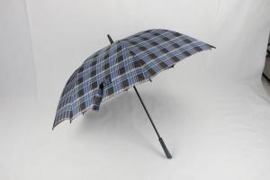 China Blue Tartan Windproof Golf Umbrellas 30 Inch Automatic With Fiberglass Frame factory